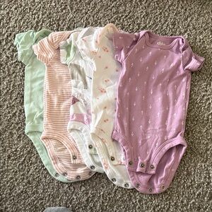 Carter's Baby Bodysuit Set - Lavender, Pink, Mint, White